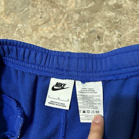 Nike Shorts Mens Large Blue Club French Terry Retro Side Graphic 9” Gym FV5136 - Picture 4 of 9